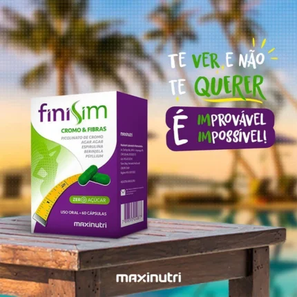 Kit 04 Finisim Cromo e Fibras Maxinutri Zero Açúcar 60 cápsulas