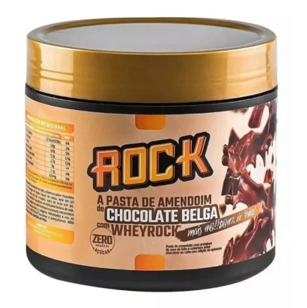 Pasta de Amendoim Whey Rock (600G) - Sabor: Chocolate Belga C/ Whey Rock