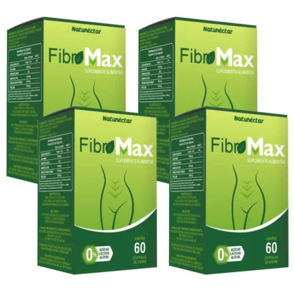 KIT FIBROMAX REDUZ ABSORçãO DE GORDURA DOS ALIMENTOS NATUNECTAR - 4 UNID (240 CáPSULAS)