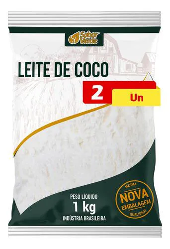 Leite de Coco em Pó Vegano 2 X 1kg Sabor Verde