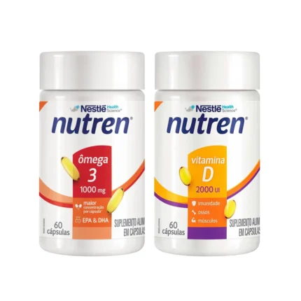 Kit Nutren Ômega 3 1000mg 60 cápsulas + Vitamina D 2.000UI 60 cápsulas