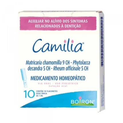 CAMILIA MATRICARIA CHAMOMILA 9CH+ PHYTOLACCA DECANDRA 5CH + RHEUM OFFICINALE 5CH SOLUçãO ORAL 10 FLACONETES DE 1ML