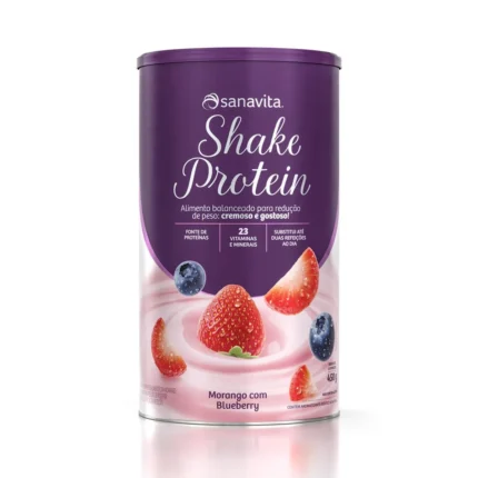 Shake Protein Morango com Blueberry