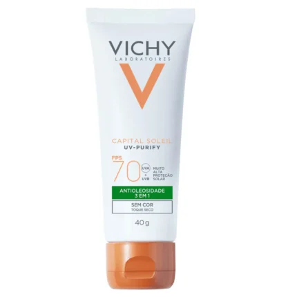 Vichy Capital Soleil Purify Protetor Solar Facial Fps70 sem Cor 40g